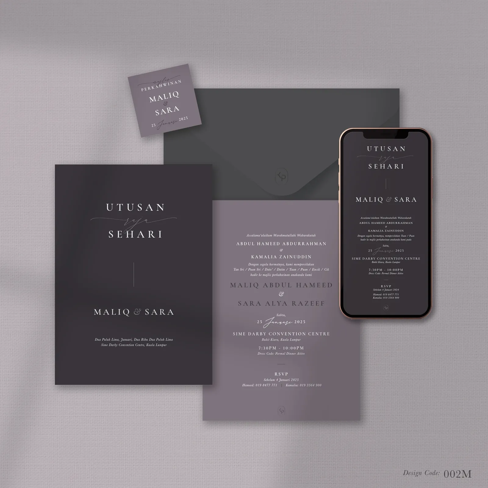 Editorial Navy — sample wedding invitation design