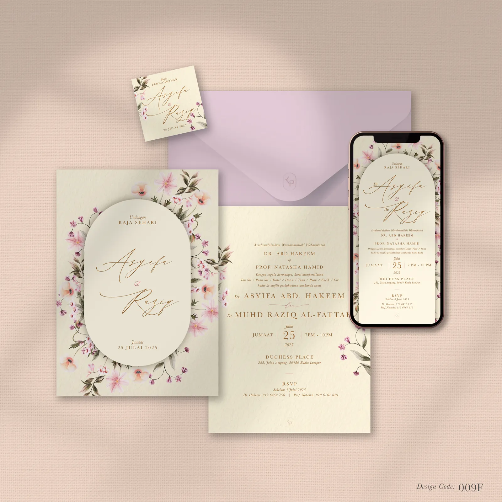 Floral Blush — sample wedding invitation design